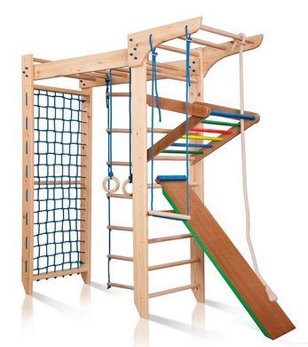Дитячий спортивний комплекс SportBaby Kinder 5-220 з рукоходом, сіткою та дошкою для преса (220 см)
