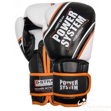 Боксерські рукавички PowerSystem PS 5006 Contender Black/Orange Line 10 унцій