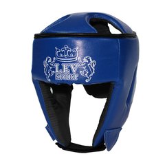 Шлем открытый (соревновательный) Lev Sport кожаный синий (LV-ШВС) - L