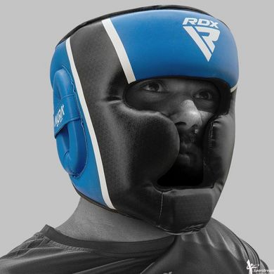 Боксерский шлем RDX AURA PLUS T-17 Blue/Black M (капа в комплекте)