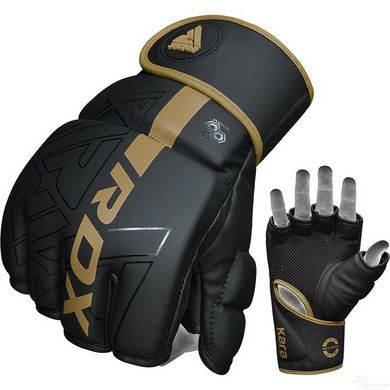 Перчатки ММА RDX F6 KARA Matte Golden M (капа в комплекте)