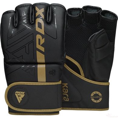 Перчатки ММА RDX F6 KARA Matte Golden M (капа в комплекте)