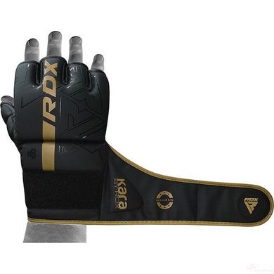 Перчатки ММА RDX F6 KARA Matte Golden M (капа в комплекте)