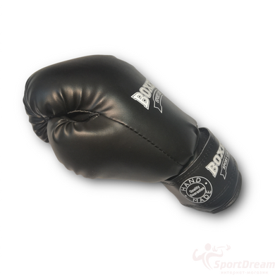 Боксерские перчатки BOXER 12 оz винилкожные Элит черные (2022-03Ч)