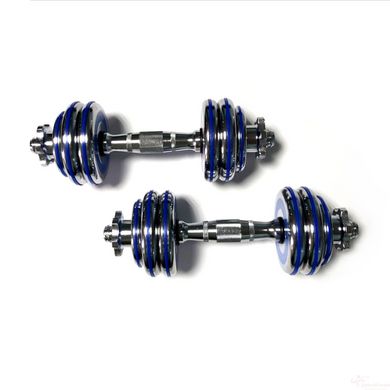 Dumbbells assembled 2 pcs x 7.5 kg with a blue damper HA-DD15 blue