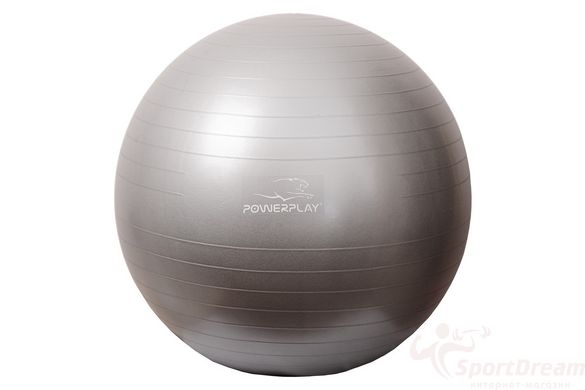 Мяч для фитнеса и гимнастики PowerPlay 4001 75см серебристый.