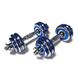 Dumbbells assembled 2 pcs x 7.5 kg with a blue damper HA-DD15 blue