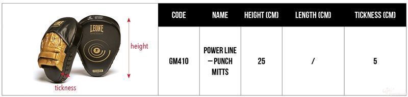 Лапи боксерські Leone Power Line Black (500103)