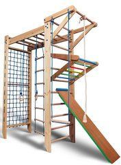 Дитячий спортивний комплекс П-подібний SportBaby Sport 5-240 (240 см) з рукоходом, сіткою та дошкою для преса
