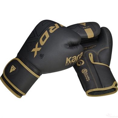 Боксерські рукавиці RDX F6 Kara Matte Golden 10 унцій (капа в комплекті)