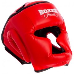 Шлем тренировочный BOXER кожвинил красный (2036-02К-M)