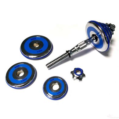 Dumbbells assembled 2 pcs x 10 kg with blue damper HA-DD20 blue