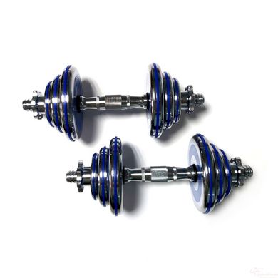 Dumbbells assembled 2 pcs x 10 kg with blue damper HA-DD20 blue