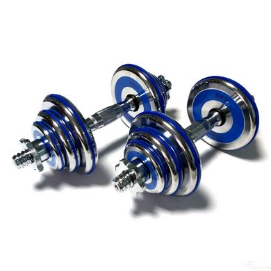 Dumbbells assembled 2 pcs x 10 kg with blue damper HA-DD20 blue