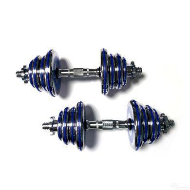 Dumbbells assembled 2 pcs x 12.5 kg with a blue damper HA-DD25 blue