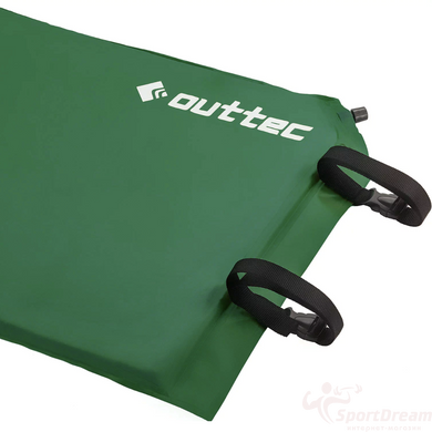 Самонадувний килимок Outtec з подушкою гладкий зелений (5907766668374)