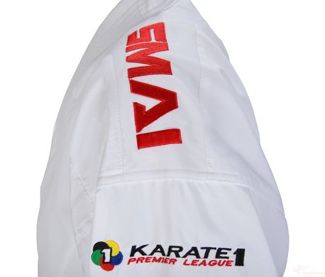 Кімоно для карате JIN KUMITE GI ELITE Premier League (червоні смуги на плечах) SMAI SMAI AS-034R біле розмір 0 (130 см)