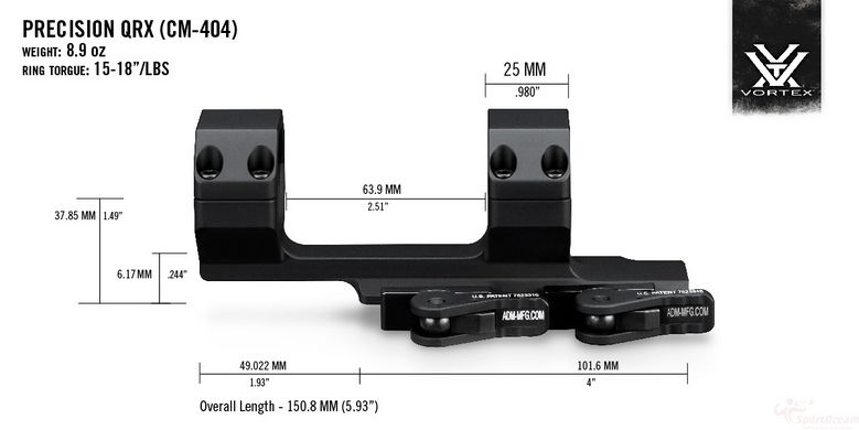 Кріплення Vortex Precision QR Cantilever 30mm 2" offset (CM-404)