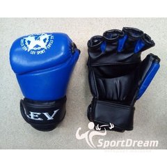 Перчатки для ММА М1 кожа Lev синие (LV-6002) - S