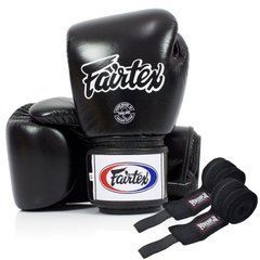 Боксерські рукавиці Fairtex BGV1 Black 10 унцій + бинти