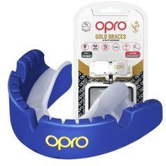Капа OPRO Gold Braces под брекеты взрослая (возраст 11+) Dark Blue/Pearl (art.102506002), Синий