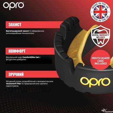 Капа OPRO Gold Braces под брекеты взрослая (возраст 11+) Dark Blue/Pearl (art.102506002), Синий