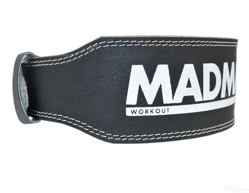 Пояс для тяжелой атлетики MadMax MFB-244 Sandwich кожаный Black M