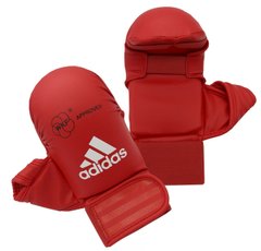 Перчатки с защитой большого пальца для карате с лицензией WKF красный ADIDAS 661.23 - XS