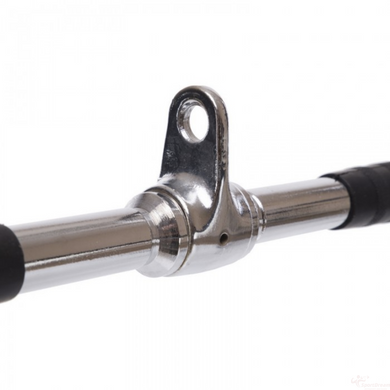 Ручка для верхньої тяги York Fitness 50см пряма з гумовими рукоятками, хром (Y-36155)