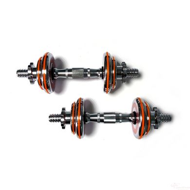 Dumbbells assembled 2 pcs x 5 kg with an orange damper HA-DD10 orange