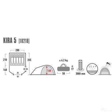 Намет High Peak Kira 5 Dark Grey/Red + БЕЗКОШТОВНА ДОСТАВКА