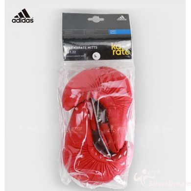 Рукавички із захистом великого пальця для карате з ліцензією WKF червоний ADIDAS 661.23 - XS