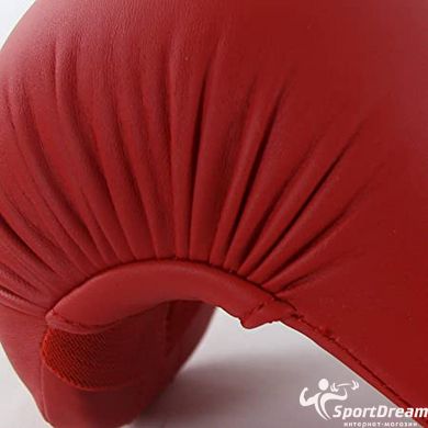 Рукавички із захистом великого пальця для карате з ліцензією WKF червоний ADIDAS 661.23 - XS